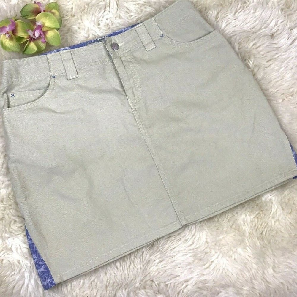 HORNY TOAD Corduroy Cotton Mini Skirt Pearl Snap